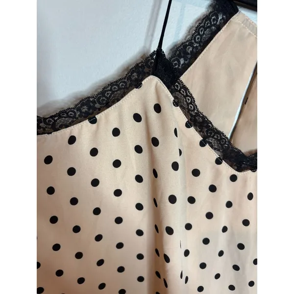 Express beige and black polka dot lacy cami tank - Image 5