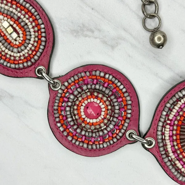 Chico's Beaded Medallion Silver Chain Belt OS ✨ - Image 6