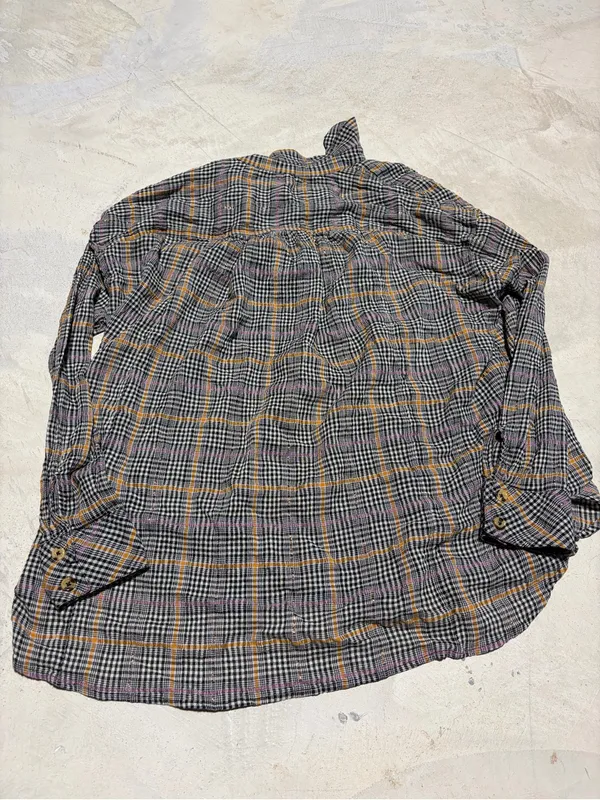 Free people Plaid Button-Up cotton Shirt medium - Image 7