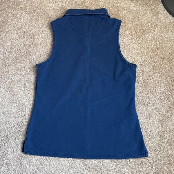 Tommy Bahama Ladies Cotton Navy Sleeveless Golf Polo. Size Small - Image 7