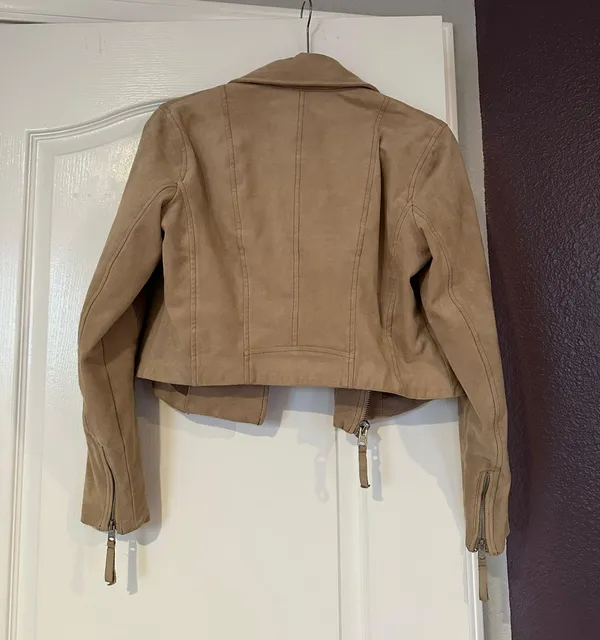 Abercrombie Faux Suede Fringe Cropped Jacket - Image 2