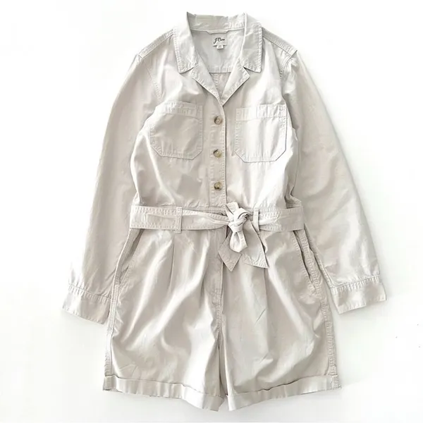 J. Crew Foundry Chino Short Coveralls Romper in Khaki Size 8 - Image 3