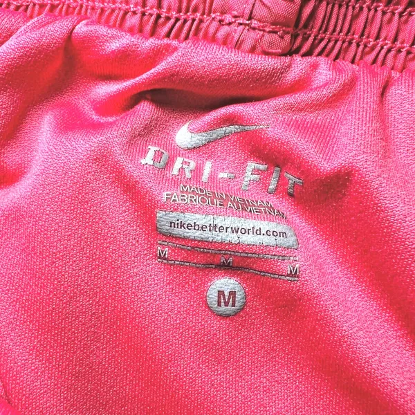 Nike Womens Size Medium Dri-FIT Running Shorts Pink‎ White Purple Athletic Gym - Image 4