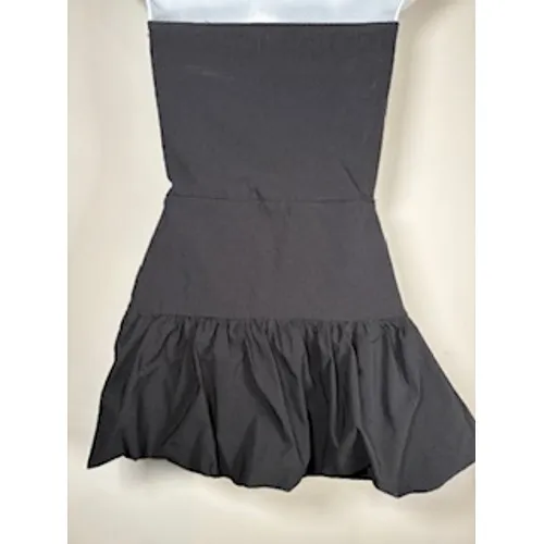 BOOHOO Strapless Mini Dress 4 Black‎ Bubble Hem Tube Top Party LBD Night Out - Image 4