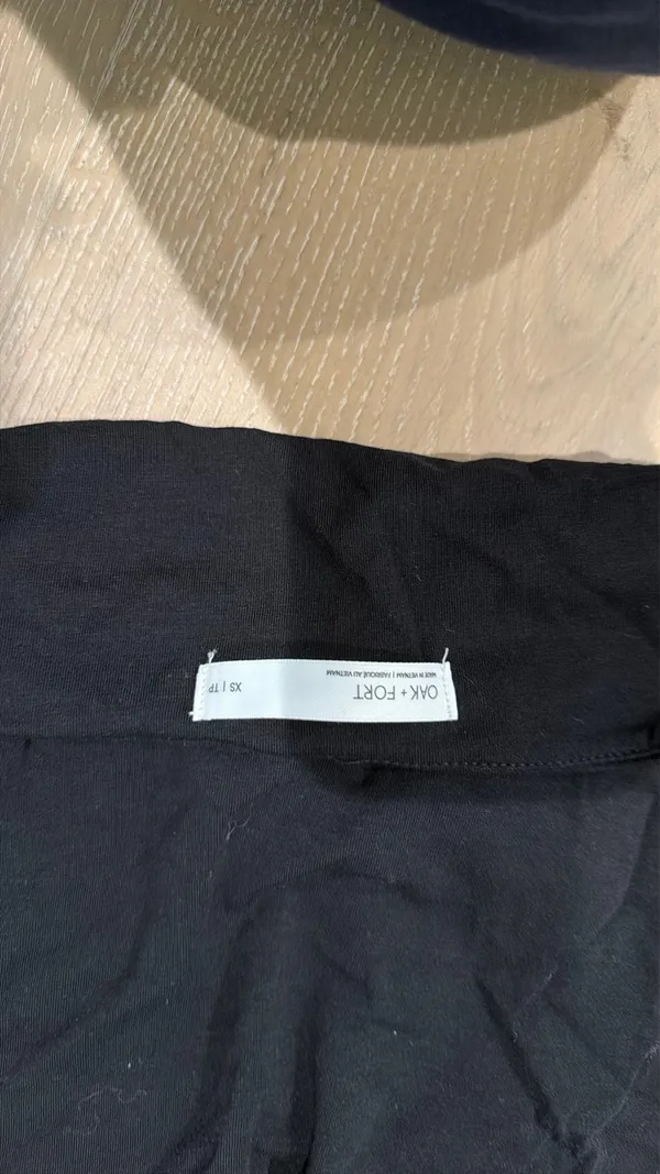 Oak + Fort Asymmetrical off the shoulder, black top - Image 2
