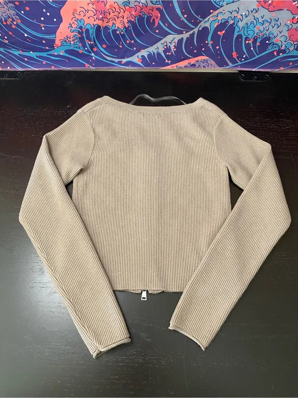 wild fable Neutral Ribbed Zip Sweater - Image 5
