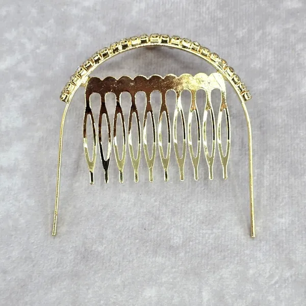 Gold Rhinestone Crown Tiara Clip Hair Bridal Accessories Fashion‎ Jewlery JB2-9 - Image 4