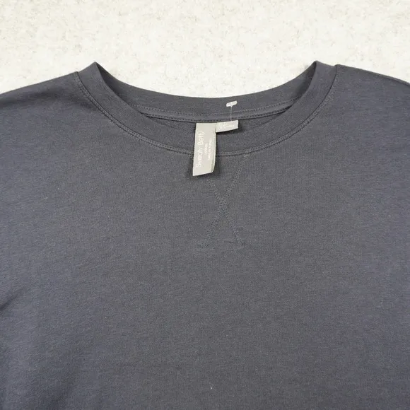Sweaty Betty After Class Longline Crewneck Sweatshirt‎ Navy Blue Organic Cotton - Image 2