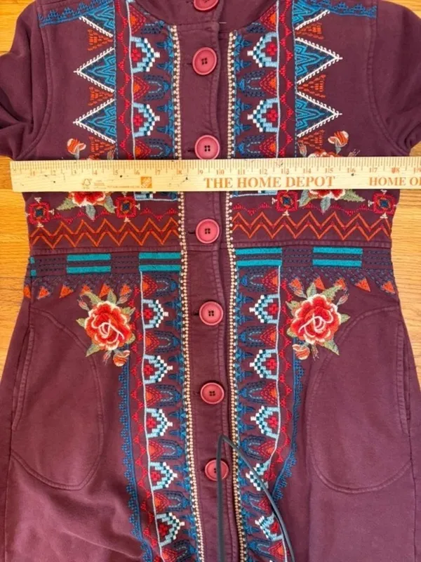 Johnny Was Gypsy, Folk art, Wearable Art, Goblincore, Y2K fashion, Artisan, Jacket Dress - Image 8