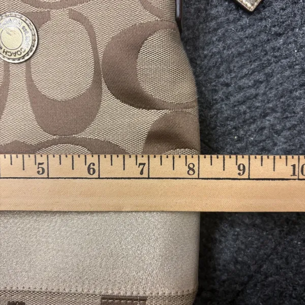 Coach Signature File Bag Khaki Gold Jacquard Canvas Crossbody Handbag F17435 - Image 4
