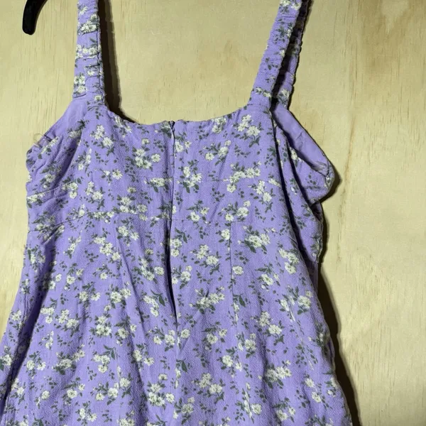 Aeropostale Purple Floral Mini‎ Dress Women's Large Cottagecore Summer Sundress - Image 8