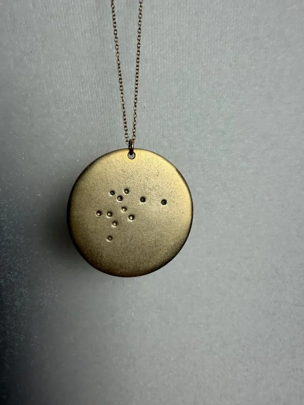 Set & Stone Constellation Aquarius Gold Tone Pendant Necklace - Image 2