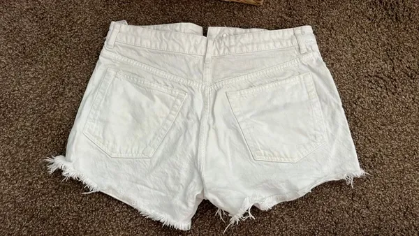 ZARA White Denim Shorts - Image 3