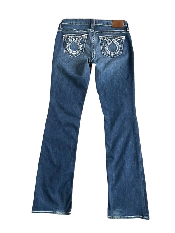 Big Star Low Rise Bootcut Blue Jeans Women’s Size 28L Embroidered Pockets - Image 6