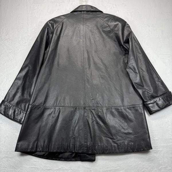 Toff's Genuine Leather Black‎ Jacket Coat Size S - Image 7