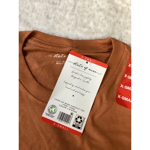 State of Mine Thankful Mama‎ Graphic Tee Cayenne Orange XS New - Image 4