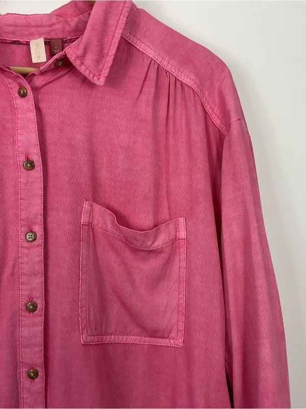 Pilcro Anthropologie Boyfriend Button Down Shirt Womens Size Large - Image 3