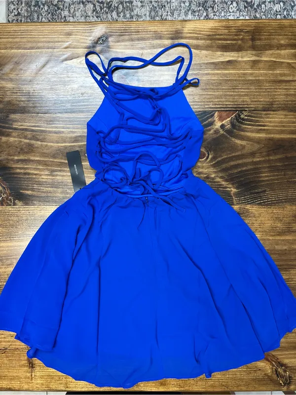 Lulus Good Deeds Royal Blue Lace-Up Dress Size XS NWT Y2K - Image 11
