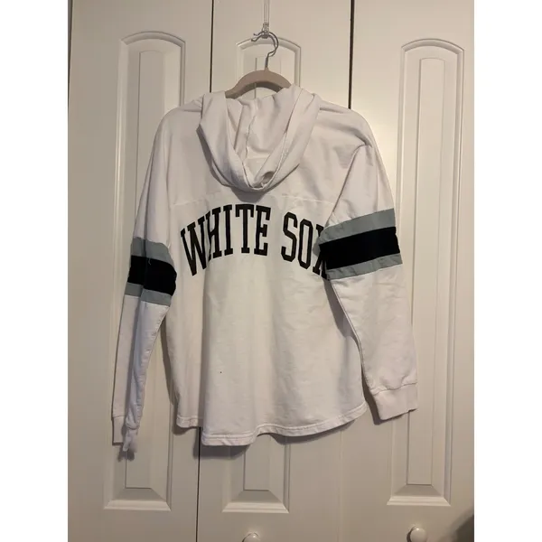 4Her by Carl Banks White Sox MLB Lace Up Hoodie‎ Sweatshirt XL - Image 8
