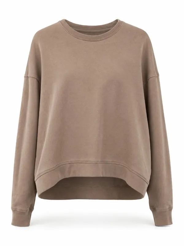 TCEC Oversized Crewneck Sweatshirt Taupe Small - Image 2