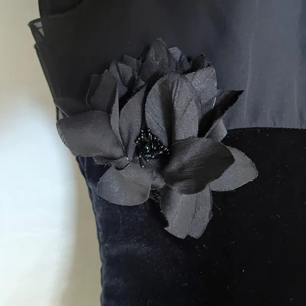 Xscape Joanna Chen Velvet Chiffon Strapless Dress 12 Prom Glam Goth Drop Waist - Image 4