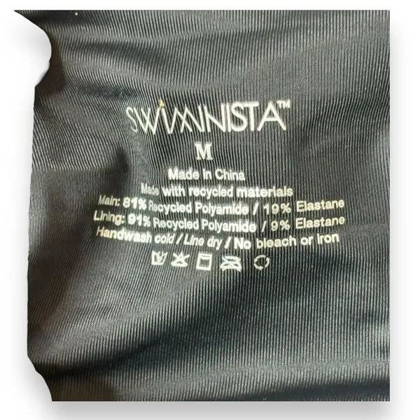 Swiminista Peaceful Black One Piece Gold Hardware with‎ Cutouts Sz S - Image 5