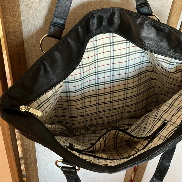 Elegant Black Quilted Tote Bag - Image 7