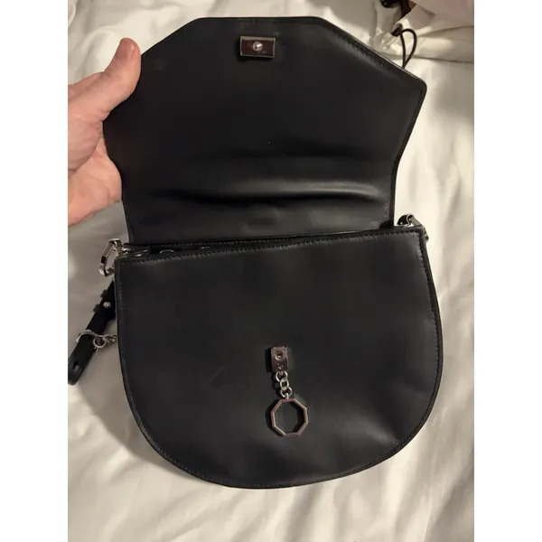 Louise et Cie Crossbody Bag Women Small‎ Black Leather Suede Embellished Studded - Image 10