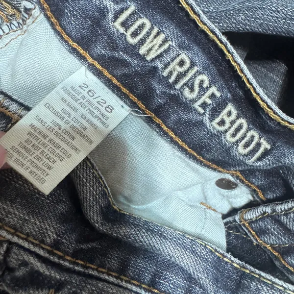 American Eagle Low Rise Bootcut Jeans Medium Wash Y2K Grunge 26x27 - Image 6