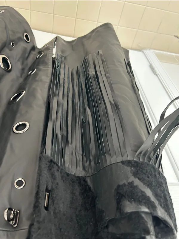 Sheep skin leather long vest. M - Image 2