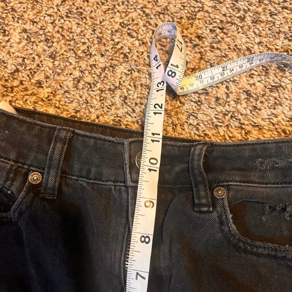 American Eagle Womens Black Distressed Mom Jean Comfort Stretch Waistband Size 4 - Image 6
