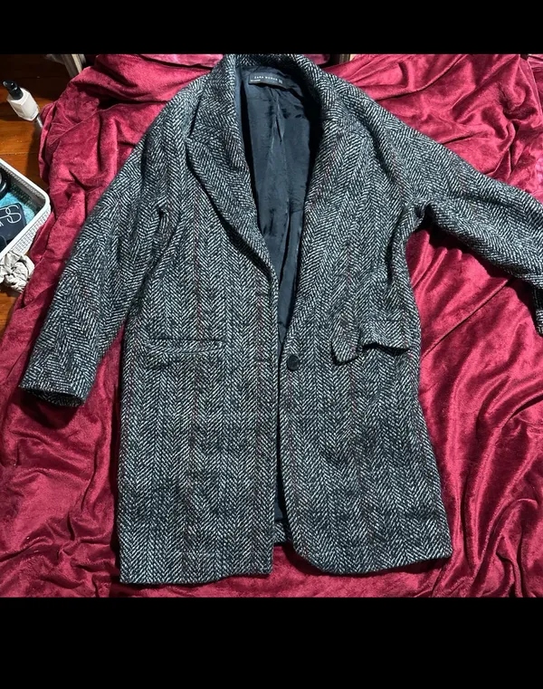 Zara Herringbone wool blend coat - Image 2