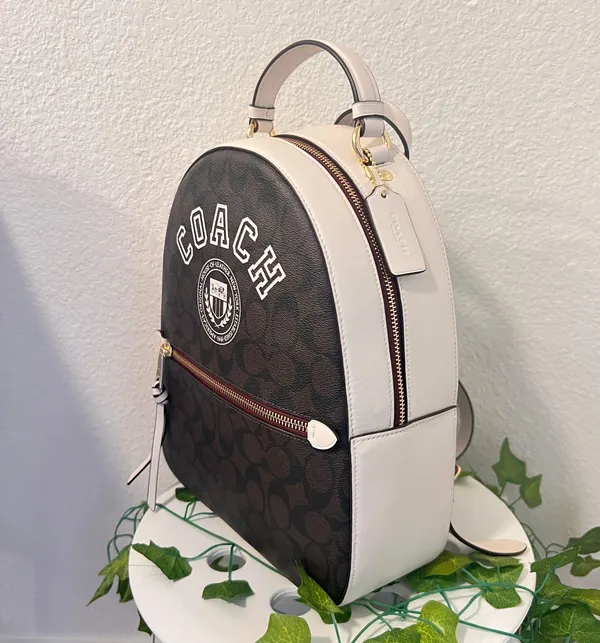 Coach Jordyn Backpack In Signature Canvas With Varsity Motif CB871 - Image 2