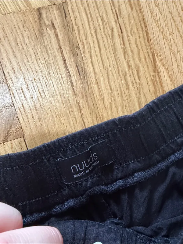 Nuuds Black Wide Leg Lounge Pants Sz XL - Image 2