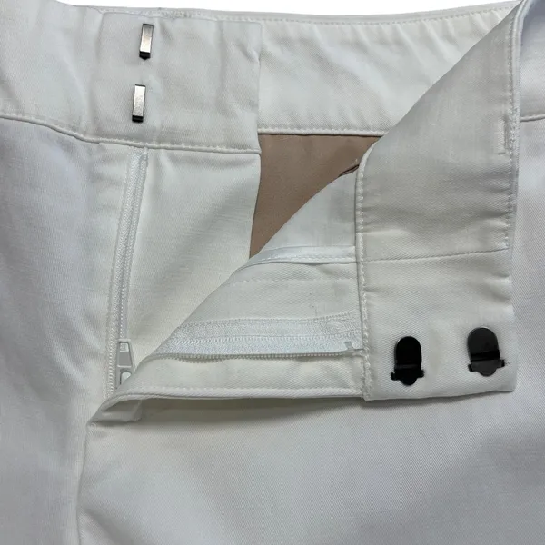 Alice + Olivia Stacy Slim‎ Trouser Pants Ivory Stretch Minimalist Office 6 - Image 7