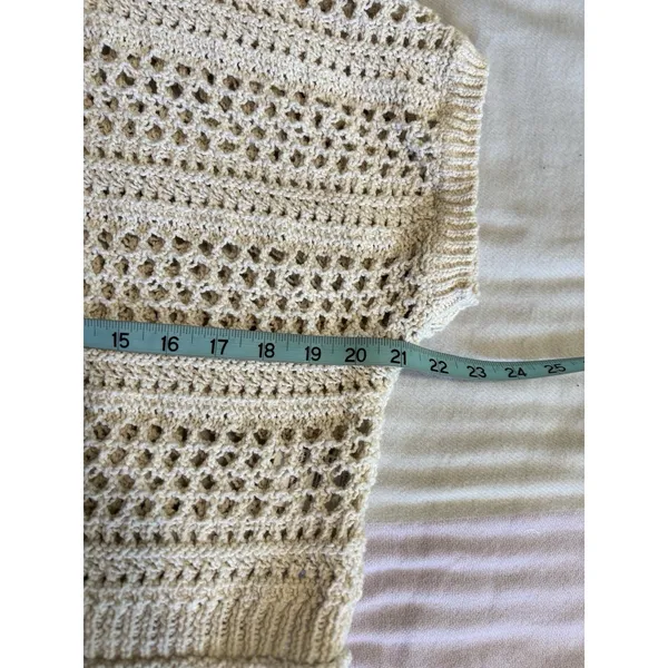 American Eagle Chunky Open Knit Sweater‎ Crew Neck Short Sleeve Size Small - Image 5