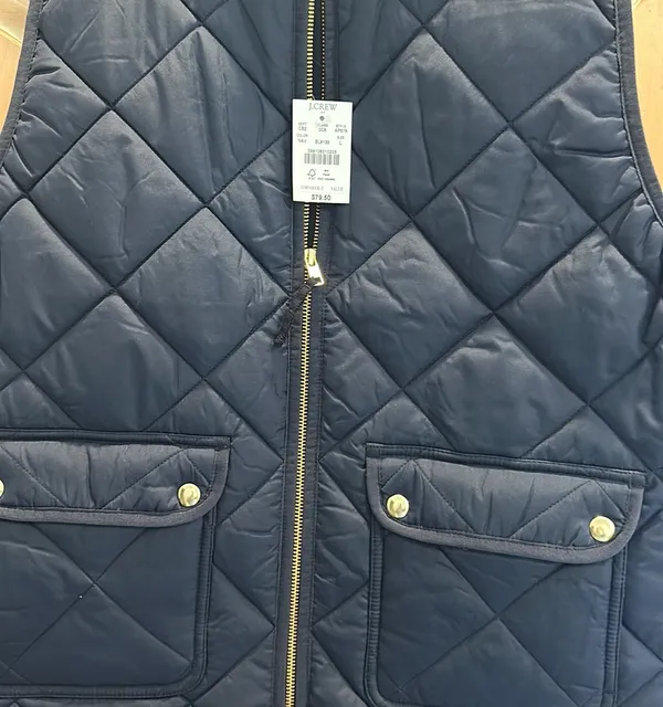 NWT Jcrew Navy Quilted Vest - Image 2