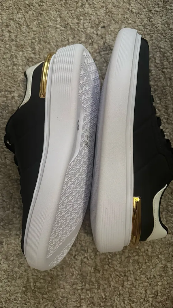 Black & Gold Platform Sneakers – Women’s Size 6 - Image 3