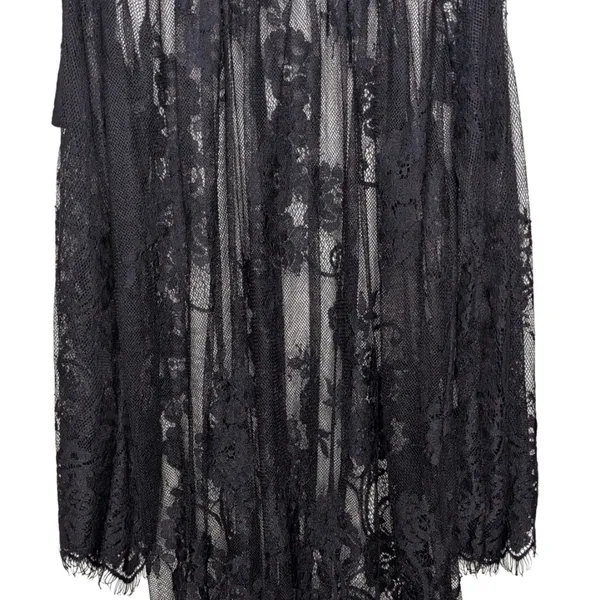 Black Floral Sheer Lace Mini Dress Coverup S Resort Witchy Whimsigoth Romantic‎ - Image 11