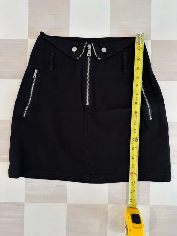 black silver zip front mini skirt grunge whimsigoth punk emo skater pencil witch - Image 6