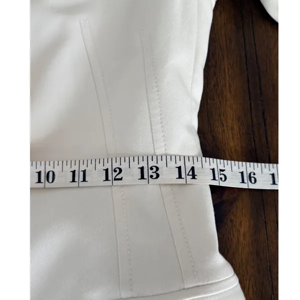 Zara Womens Cream White‎ Satin Lapel Tailored Single Button Blazer XS - Image 11