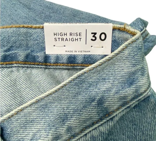 PACSUN Women’s Jeans Light Wash High Waisted Straight Leg Size 30 Short Raw Hem - Image 10
