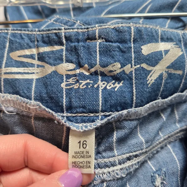 Seven7 Striped Tie Belt Waist Wide Leg Jeans - Image 10