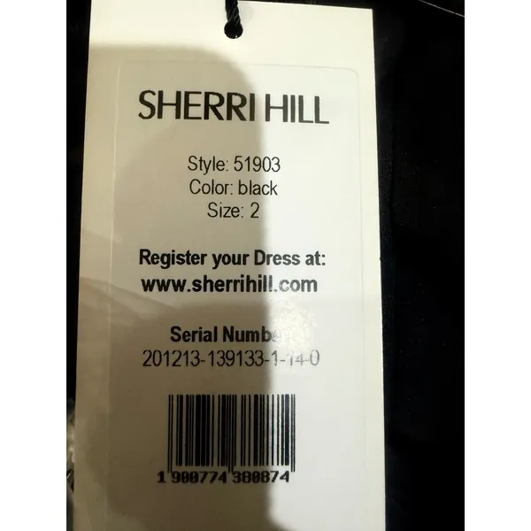 Sherri Hill 51903 Black Chiffon Cross Front Keyhole Gown Size 2 NWT $350 - Image 6
