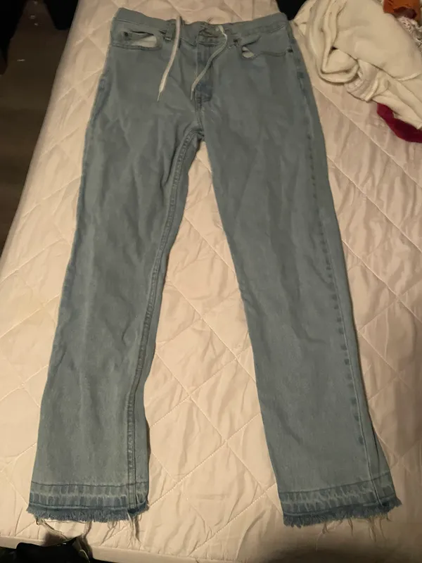 Size 32x30 Jeans With Added Drawstring See Description Blue - Image 2