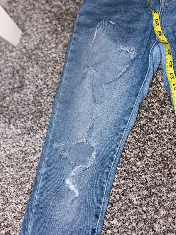 Aeropostale Women's Super High-Rise Distressed Skinny Jeans - Light Blue - Image 3
