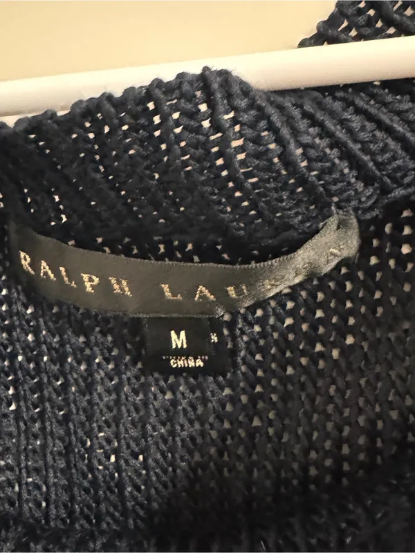 Ralph Lauren Navy Open-Knit Crewneck Sweater - Image 2