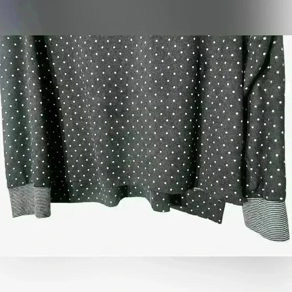 Lauren Ralph Lauren Black‎ Long Sleeved Sweater White Polka Dots Large Classic - Image 7