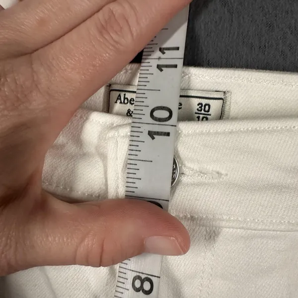 Abercrombie Fitch Simone High Rise Super Skinny Jeans Womens 10 White 30 Stretch - Image 11