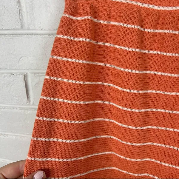 Vintage Style New York Orange Striped Knit Skirt Size M - Image 5